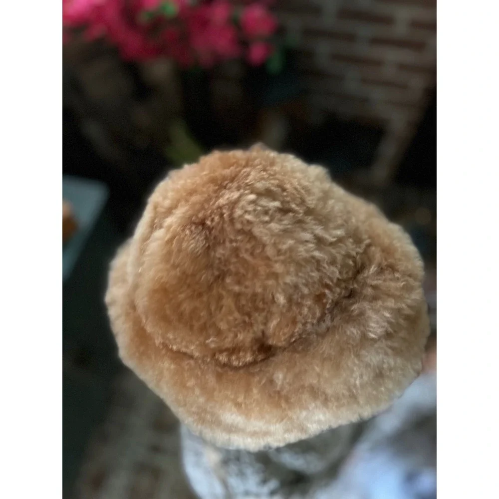 Handcrafted Alpaca Fur Cossack Hat Tan Camel Women Girls Winter Peruvian Soul